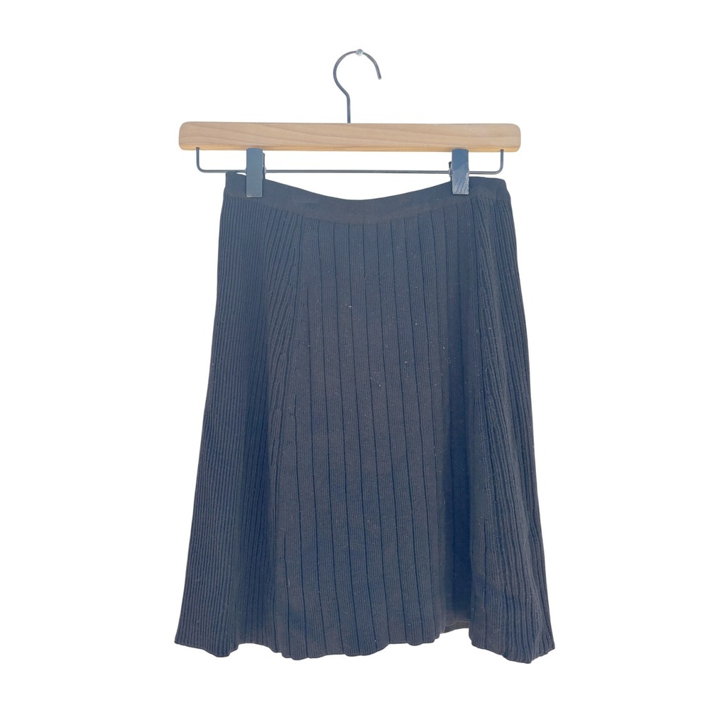Banana Republic‎ Ribbed Knit Skirt Black A-Line Career Casual Womens Size S